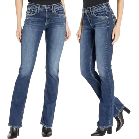 Silver Jeans Avery Slim Boot Size 32  Medium Wash - Picture 1 of 15